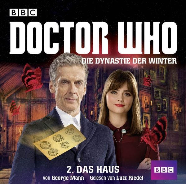 Cover des 'Doctor Who'-Hörbuchs. Der Doktor und eine Frau sind in einem dunklen Raum.