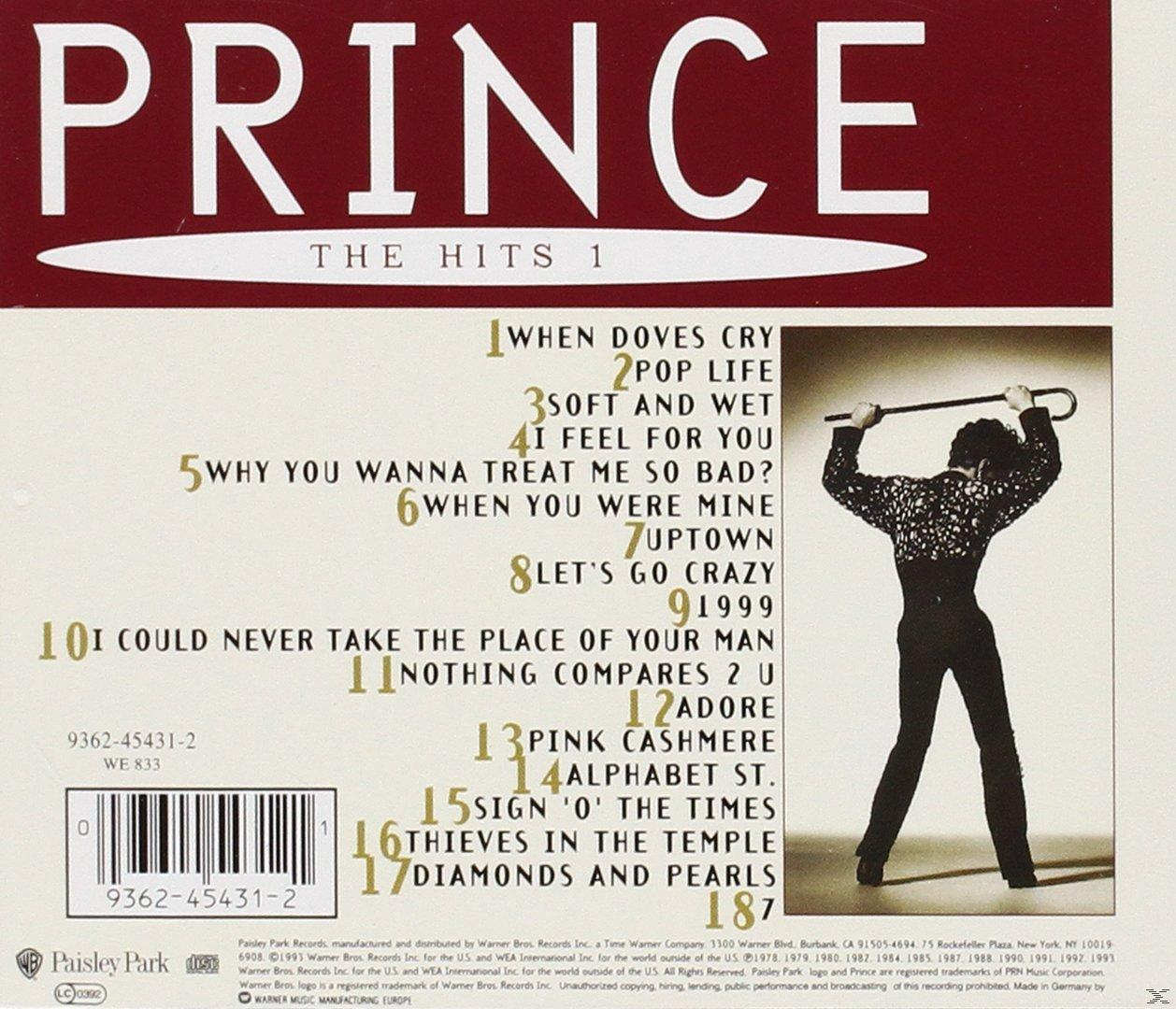 Album cover of Prince, holding a cane, with song titles and text.