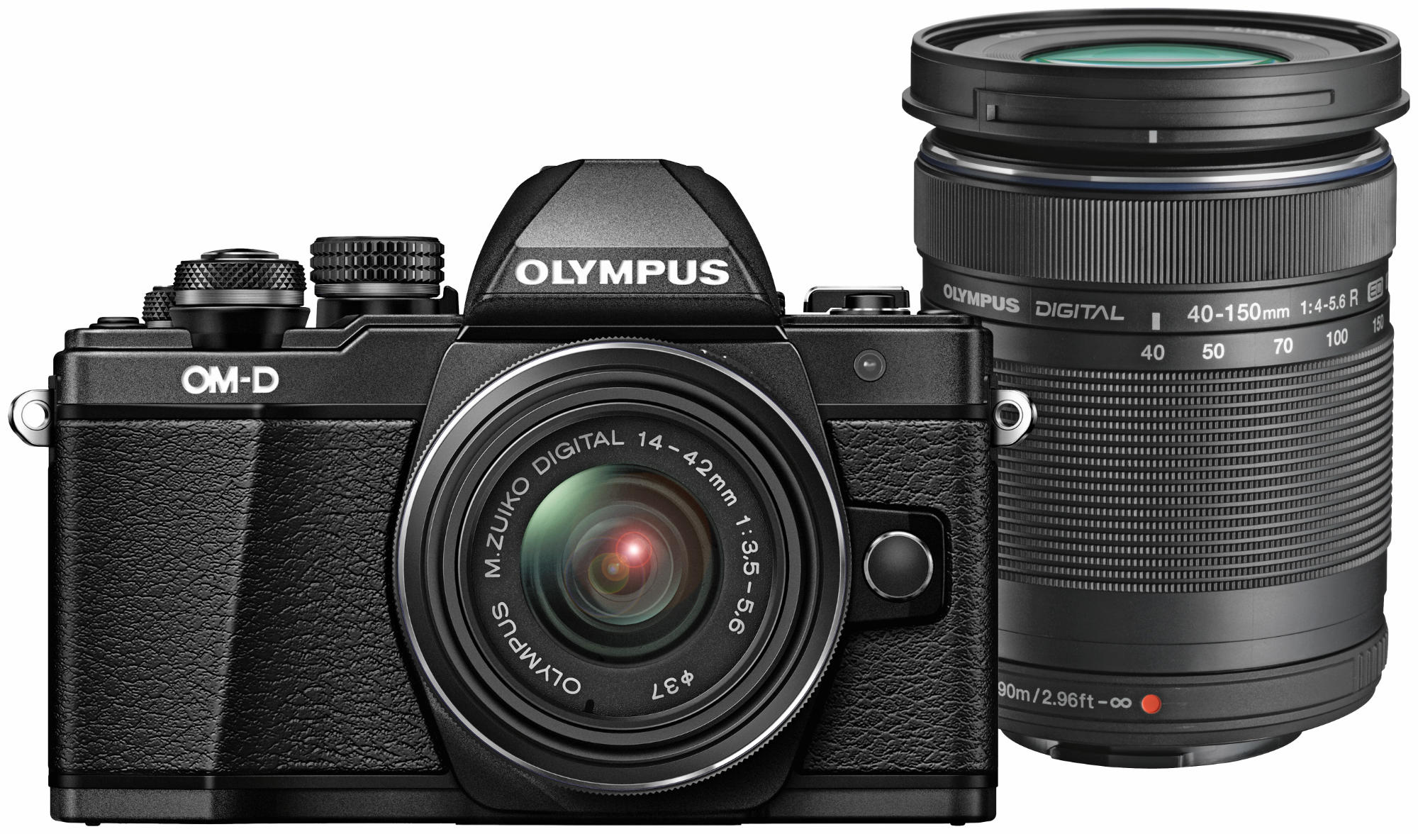 OLYMPUS OM-D E-M10 Mark II  Systemkamera mit Objektiv 14-42 mm, 40-150 mm, 7,6 cm Display Touchscreen, WLAN