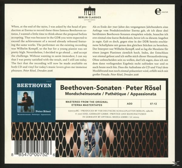 Peter Rösel - Klaviersonaten Op.27, 13, 57  - (CD)