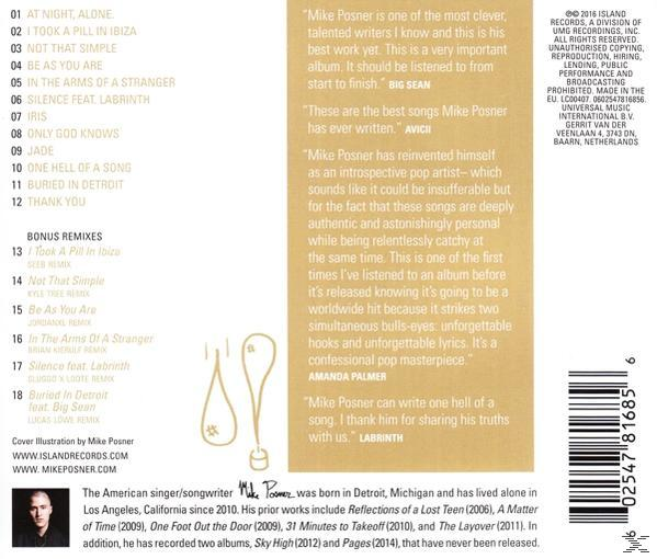 Mike Posner - At Night,Alone.  - (CD)