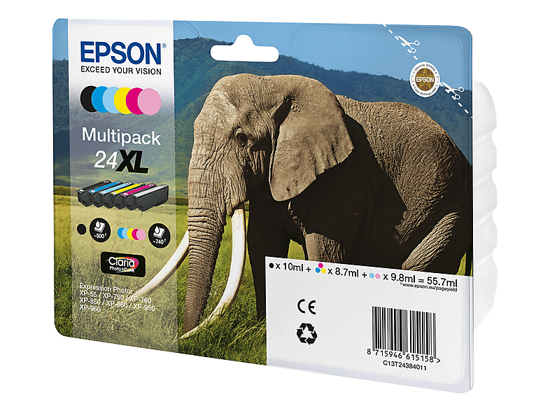 EPSON Elefant 24XL, 6-farbig, C13T24384011; Tintenpatrone — Foto 2 von 2