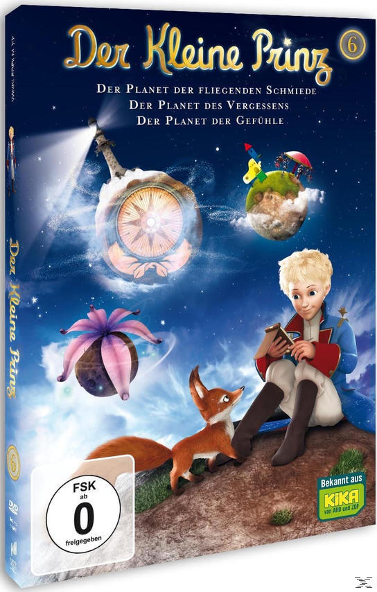 DVD-Cover für Der Kleine Prinz. Der Kleine Prinz ist vorne, mit einem Fuchs und einem Planeten.