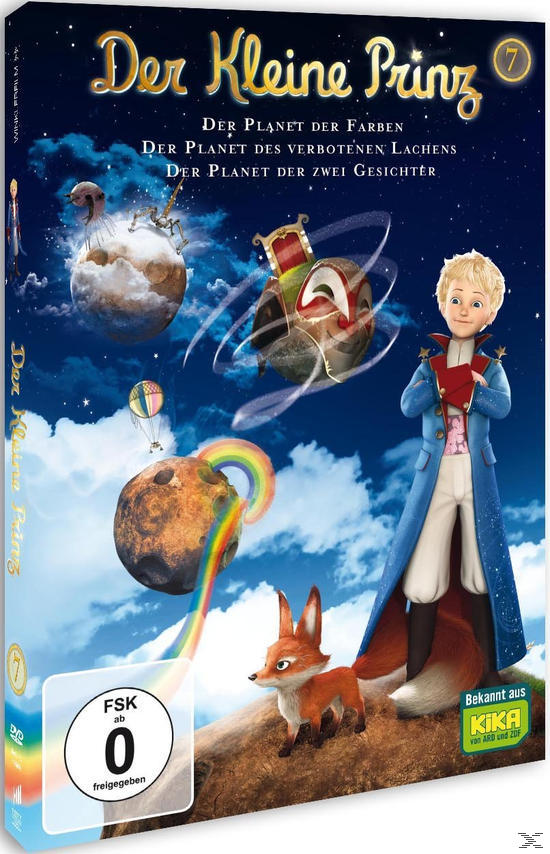 DVD-Cover eines Cartoons. Ein kleiner Prinz und ein Fuchs sind auf dem Cover. Der Hintergrund ist blau.