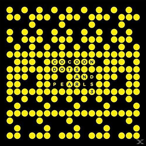 Albumcover: Cocoon Dots and Pearls 3. Gelbe Punkte auf schwarzem Hintergrund. Weißer Text.
