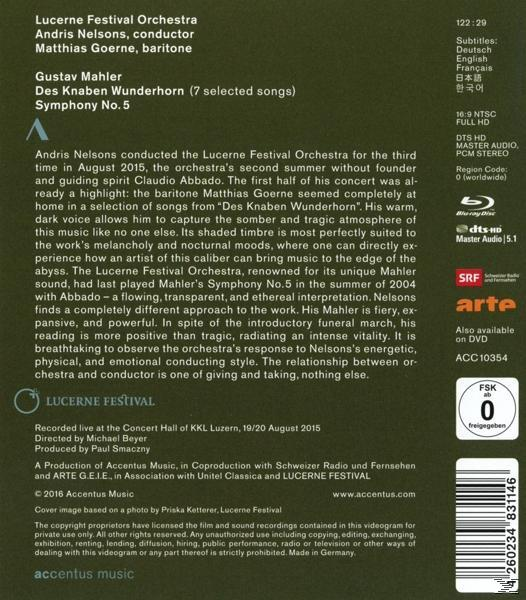 Matthias Goerne, Lucerne Festival (Blu-ray) Sinfonie Knaben - Wunderhorn 5/Des - Orchestra