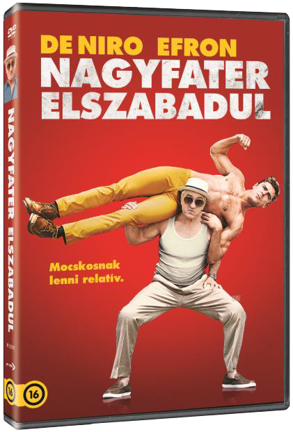Egy film DVD-borítója. Egy férfi a vállán visz egy másik férfit.