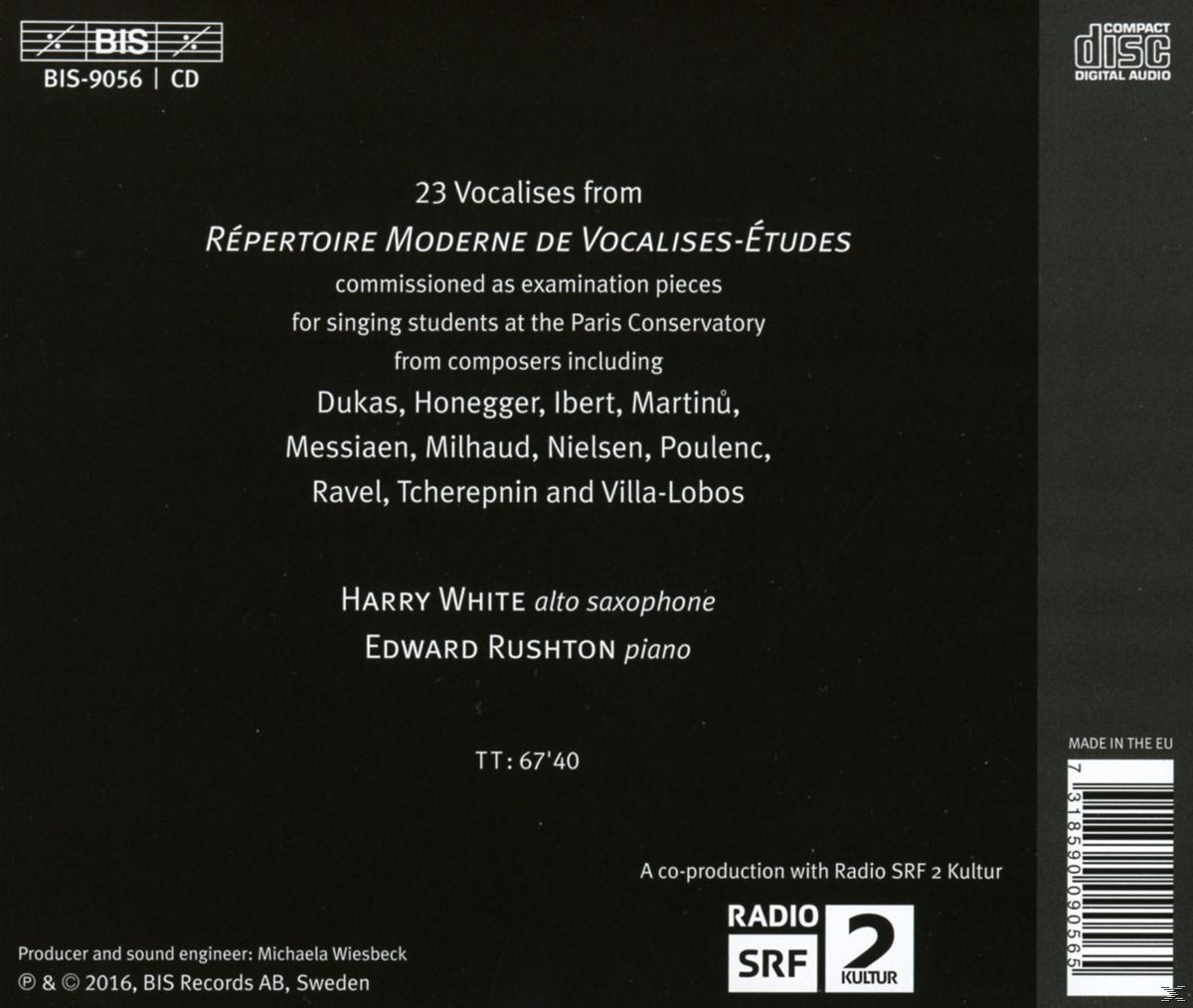 CD-Cover mit Text. Enthält Text über Vokalisen von Komponisten und Namen der Interpreten.