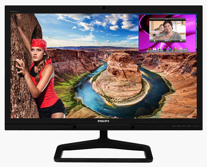 PHILIPS 272C4QPJKAB-00 27 İnç DVI HDMI Webcam MultiView Quad HD PLS LCD Monitör
