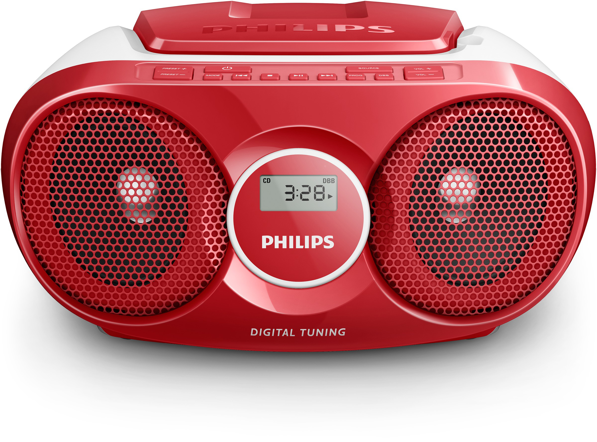PHILIPS AZ215R/12 Radiorecorder, Rot