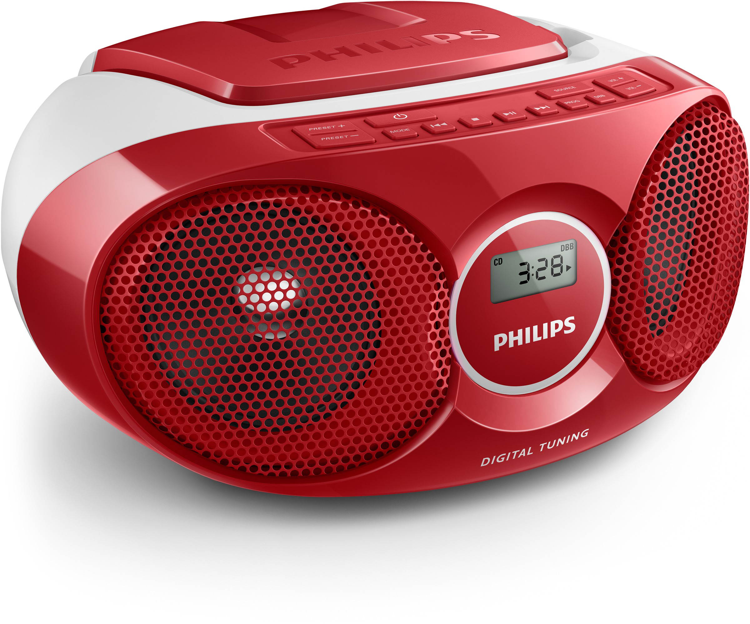 PHILIPS AZ215R/12 Radiorecorder, Rot
