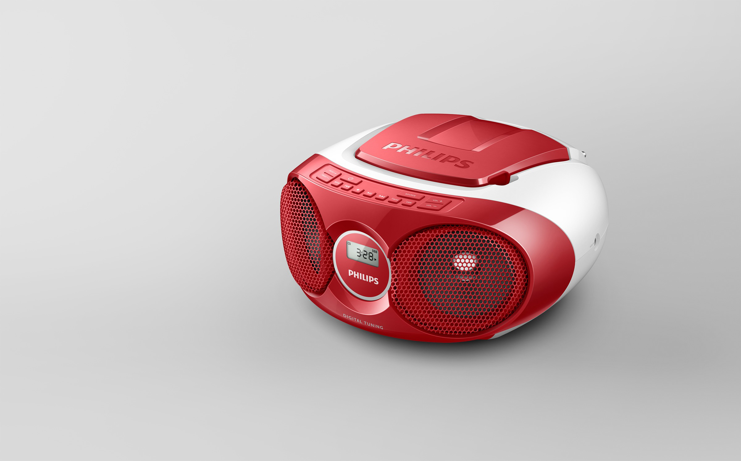 PHILIPS AZ215R/12 Radiorecorder, Rot