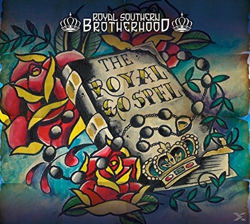 Albumcover mit illustrierter Bibel und Rosen, der Titel lautet The Royal Gospel.