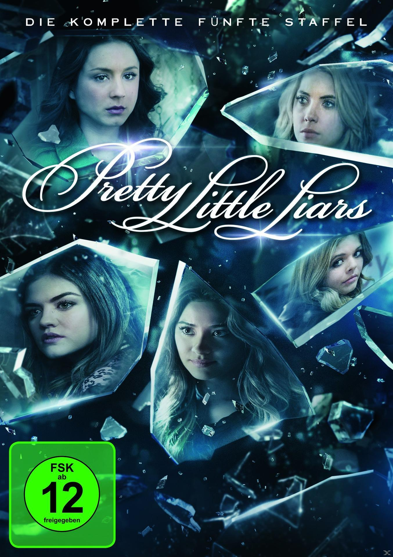 DVD-Cover für Pretty Little Liars. Zeigt vier Frauen in einem zerbrochenen Glaseffekt.
