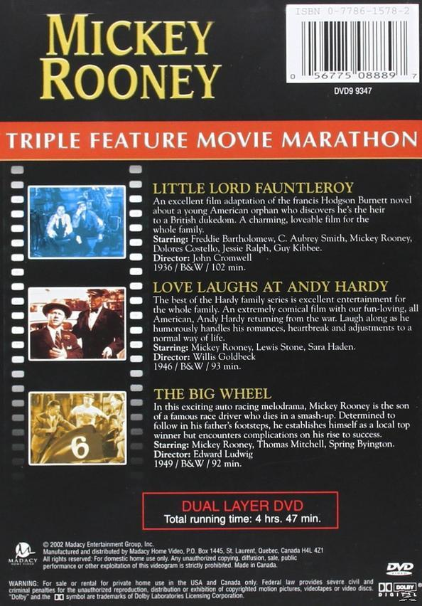 Mickey Rooney - Triple Marathon Movie Feature DVD