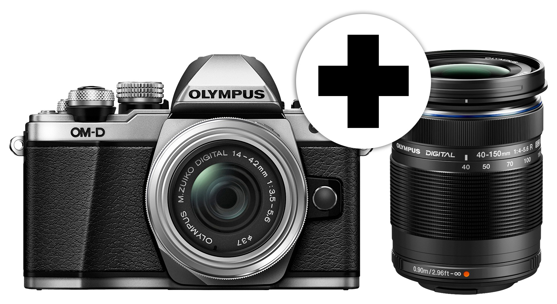 OLYMPUS OM-D E-M10 Mark II  Systemkamera mit Objektiv 14-42 mm, 40-150 mm, 7,6 cm Display Touchscreen, WLAN