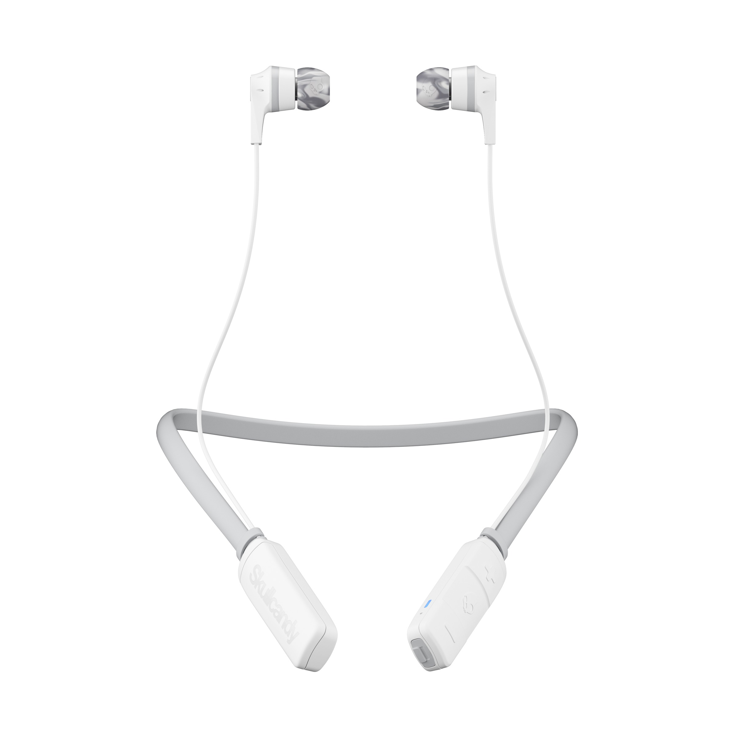 SKULLCANDY Ink'd Wireless - Bluetooth Kopfhörer mit Nackenbügel (In-ear, Weiss/Grau)