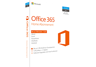 Microsoft Office 365 Home Abonnement - 1 Jahr / 5 Benutzer (Product Key Card ohne Datenträger) - [PC]