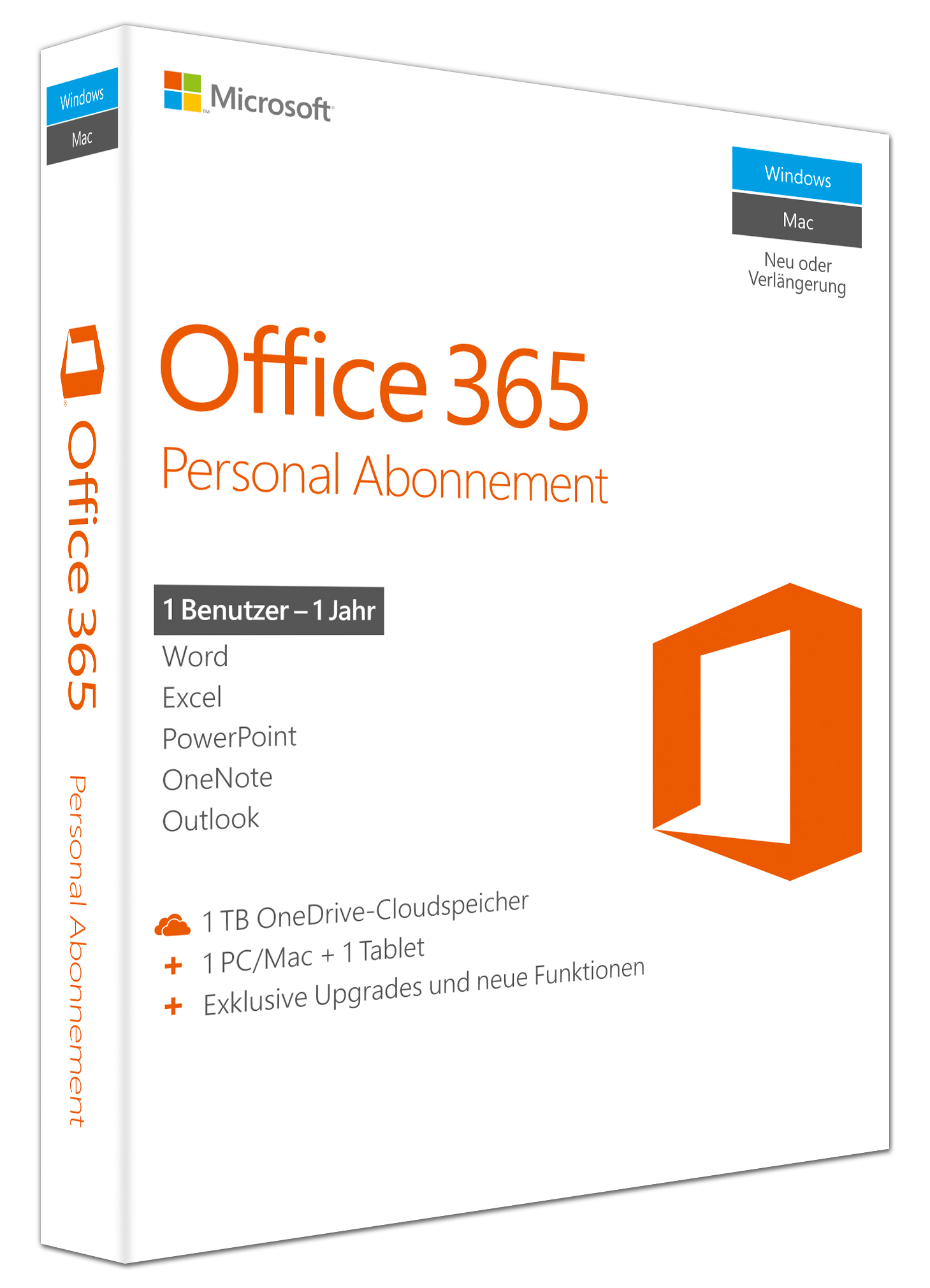 Microsoft Office 365 Personal Abonnement - 1 Jahr / 1 Benutzer (Product Key Card ohne Datenträger) - [PC]