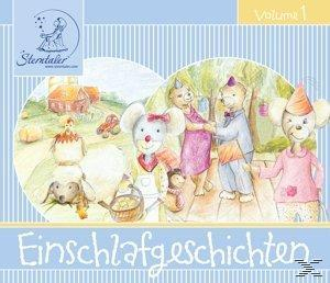 Kinderbuch-Cover. Cartoon-Figuren, blauer Hintergrund, Text auf Deutsch.
