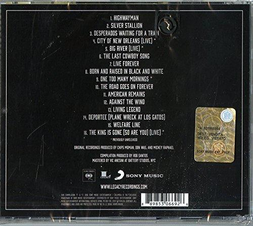 Die Rückseite eines CD-Covers mit einer Titelliste und Details, einschließlich der Logos von Sony Music und Legacy Recordings.