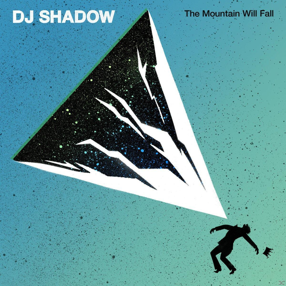Albumhoes met een driehoek en een persoon die valt. Titel: The Mountain Will Fall.