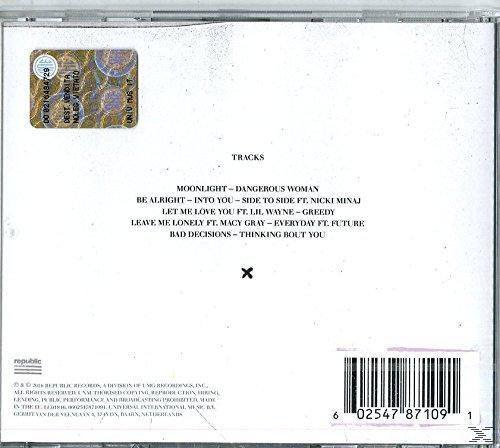 Album hátlap számlistával és vonalkóddal.