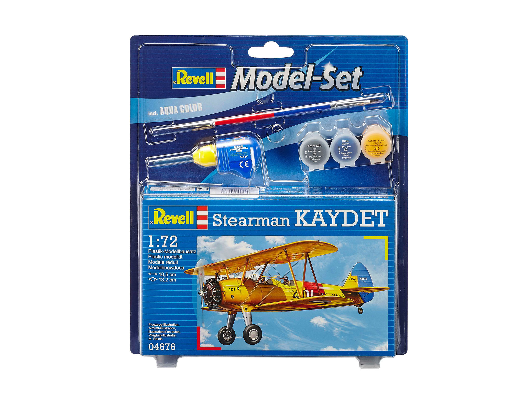 Modellbausatz, REVELL Mehrfarbig STEARMAN MODEL KAYDET SET 64676
