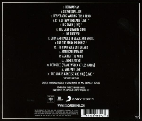 CD-Rückseite mit Titelliste, schwarzem Hintergrund und weißem Text.