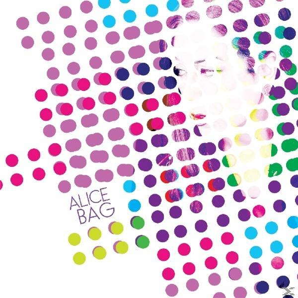 Ein abstraktes Albumcover mit farbigen Punkten und dem Text "ALICE BAG".