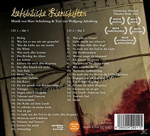 Adenberg Schubring - Gefaehrliche Liebschaften-Das Musical  - (CD)