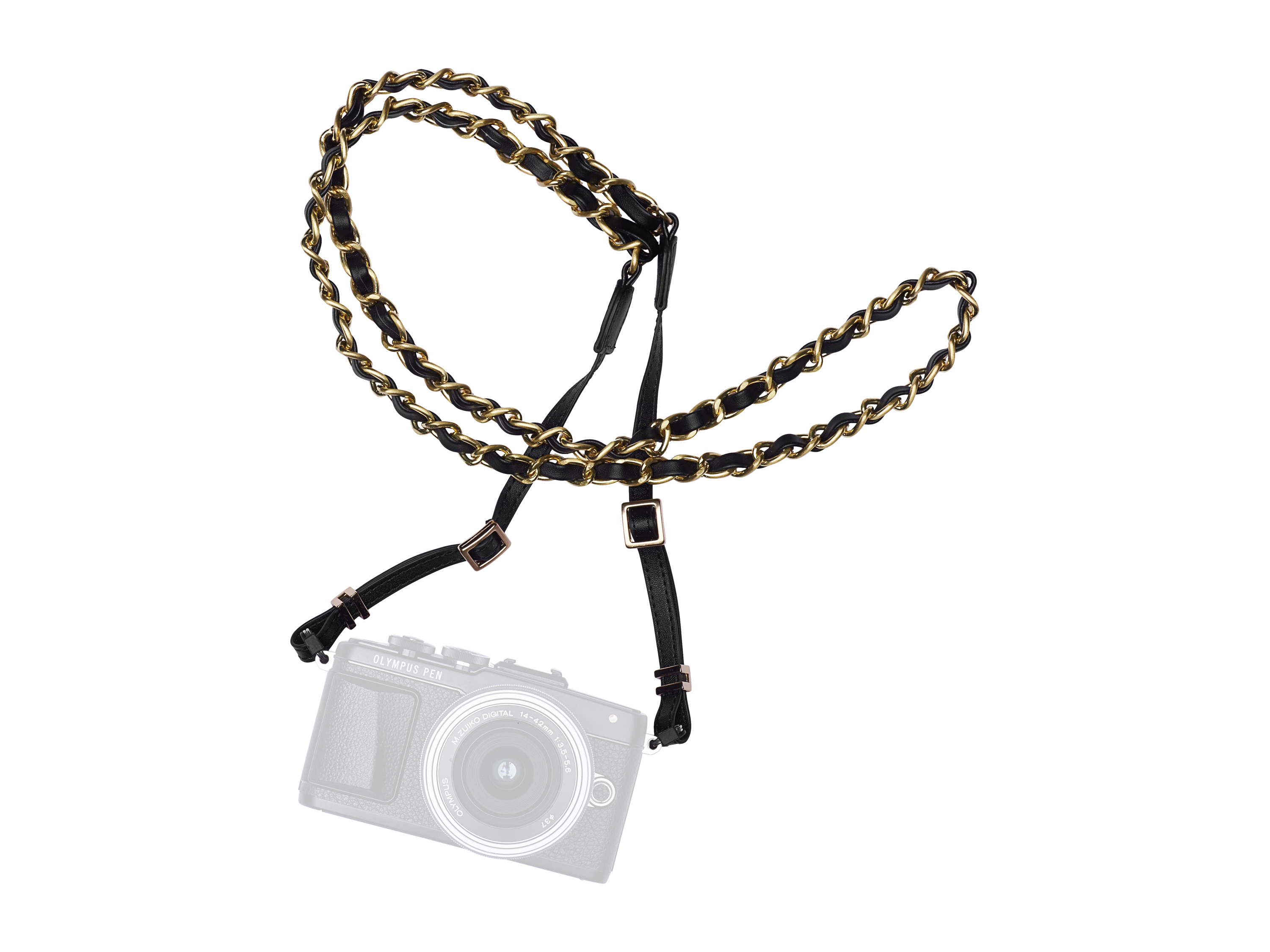 OLYMPUS E0410245 Schulterriemen, Schwarz/Gold