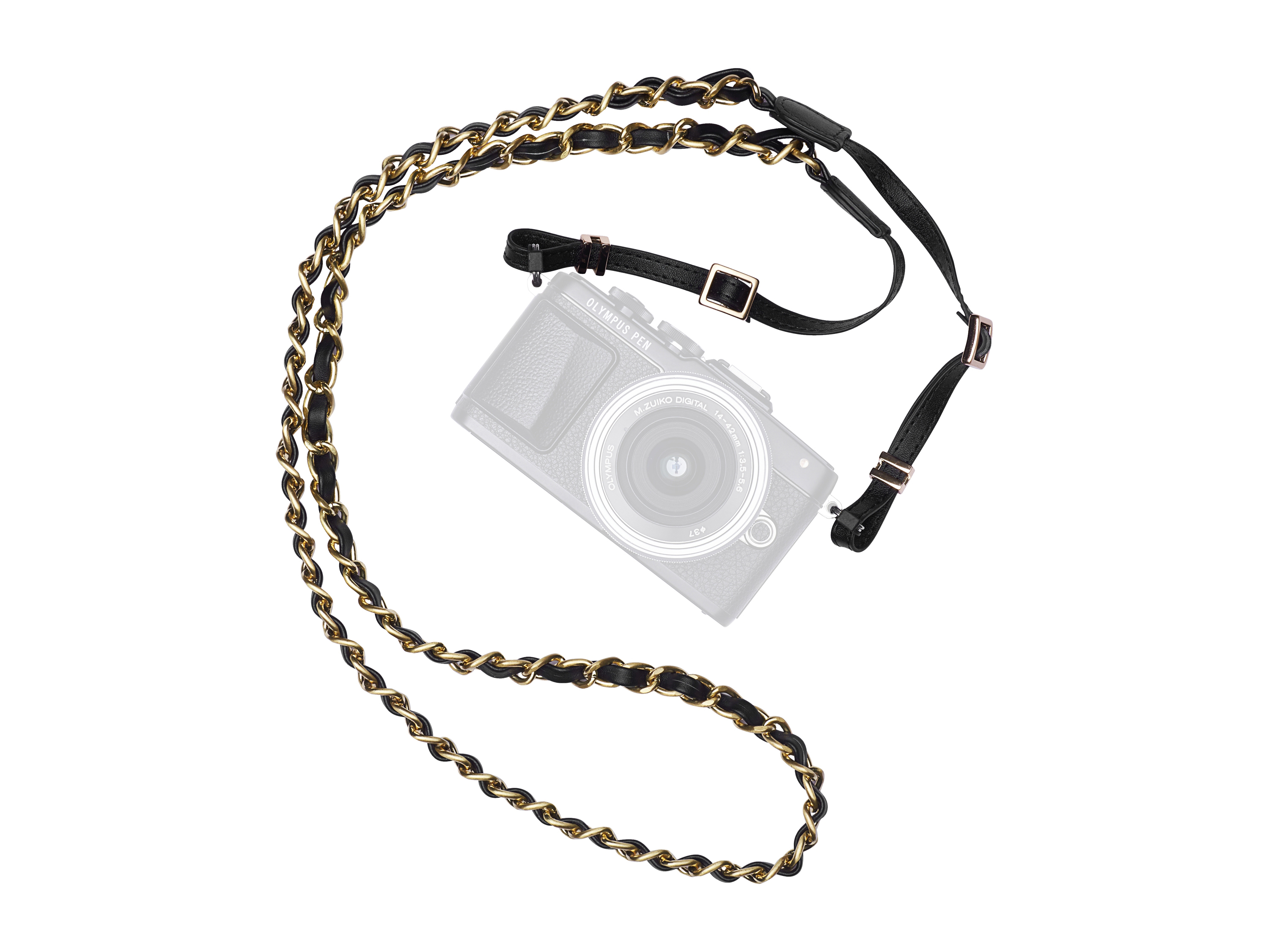 OLYMPUS E0410245 Schulterriemen, Schwarz/Gold