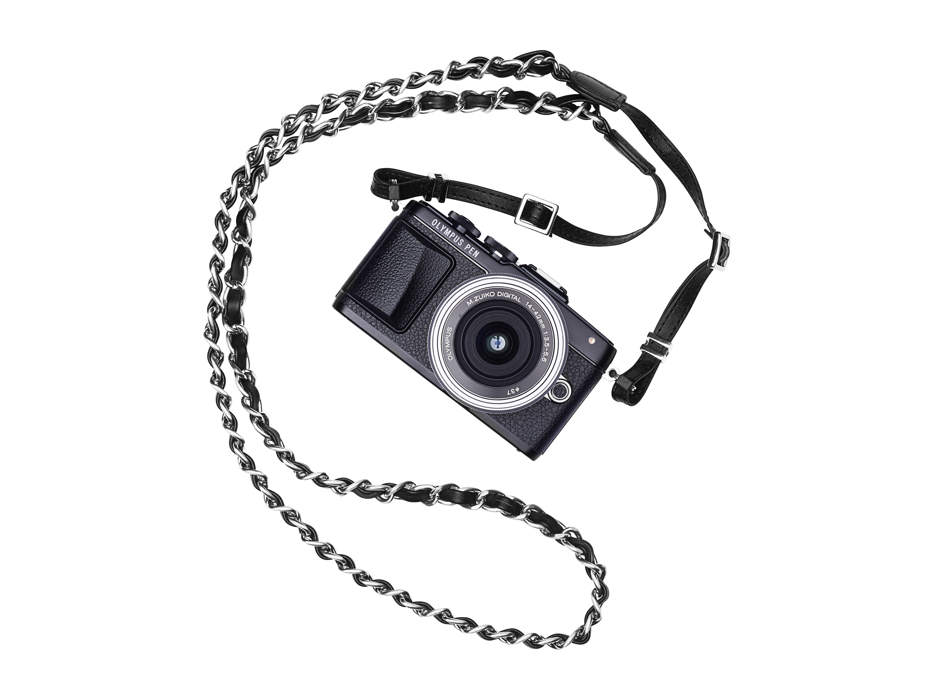 OLYMPUS E0410246 Schulterriemen, Schwarz/Silber