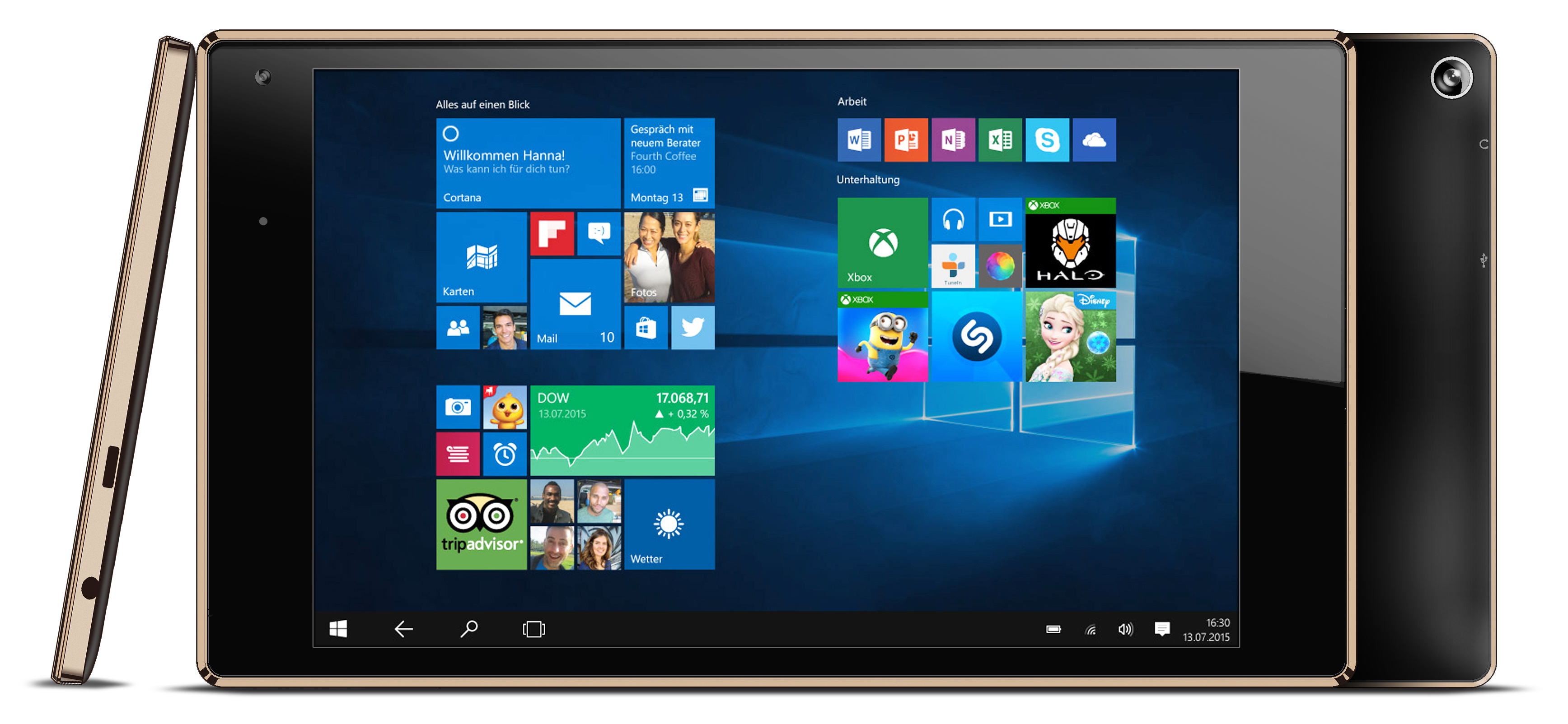 ODYS COSMO WIN 32GB GOLD EDITION, Tablet, 32 GB, 8,9 Zoll, Schwarz/Gold