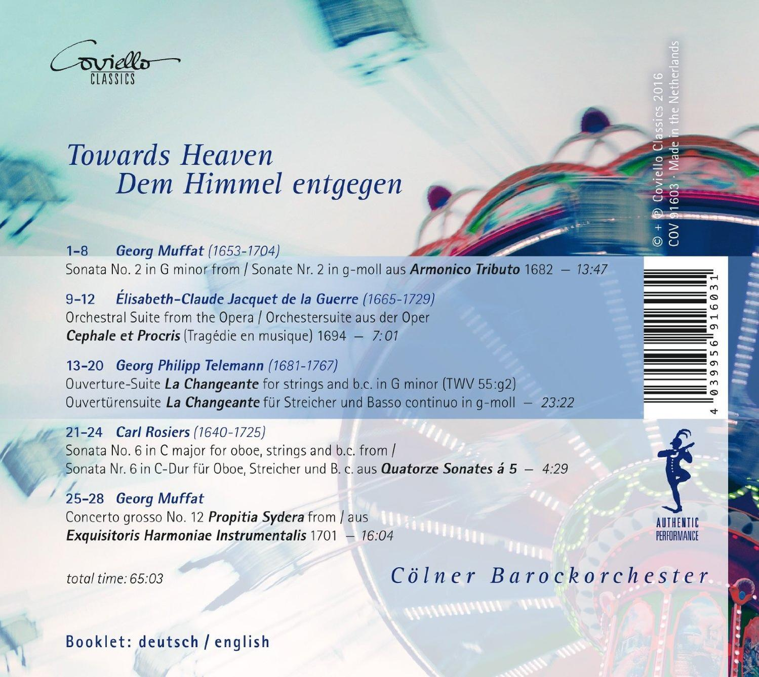 Albumcover: 'Towards Heaven' mit Noten und Text. Enthält Titel- und Künstlerinformationen.