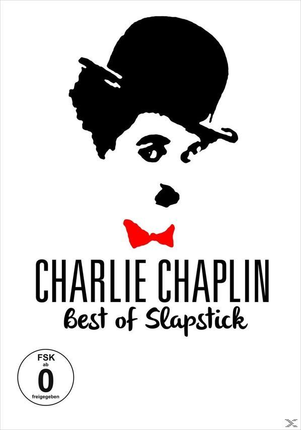 Charlie Chaplin Silhouette mit Melone und Fliege, mit Text.