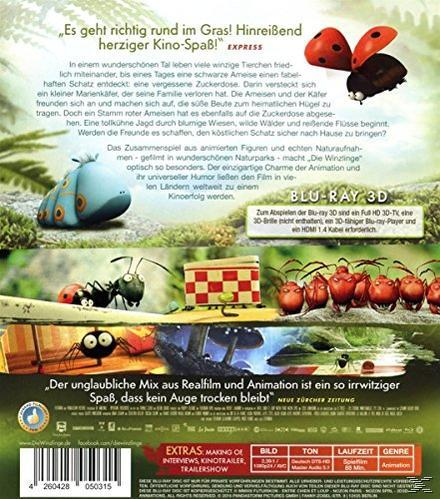Rückseite einer Blu-ray-Box mit animierten Insekten und Text auf Deutsch.