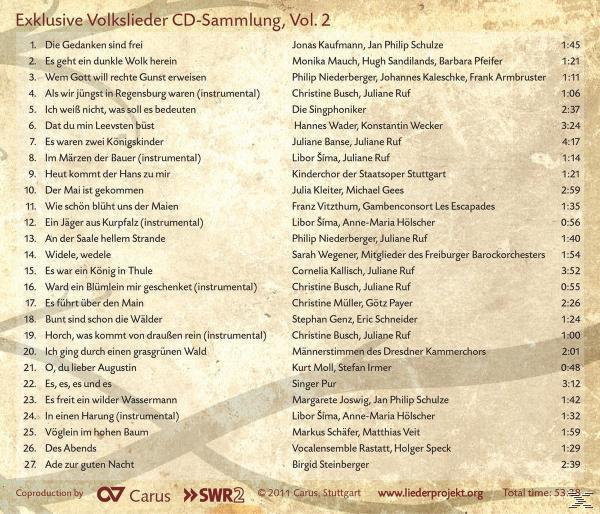 VARIOUS, Kaufmann/Banse/Wecker/Wader/Singer Pur/+ - Volkslieder Vol.2  - (CD)
