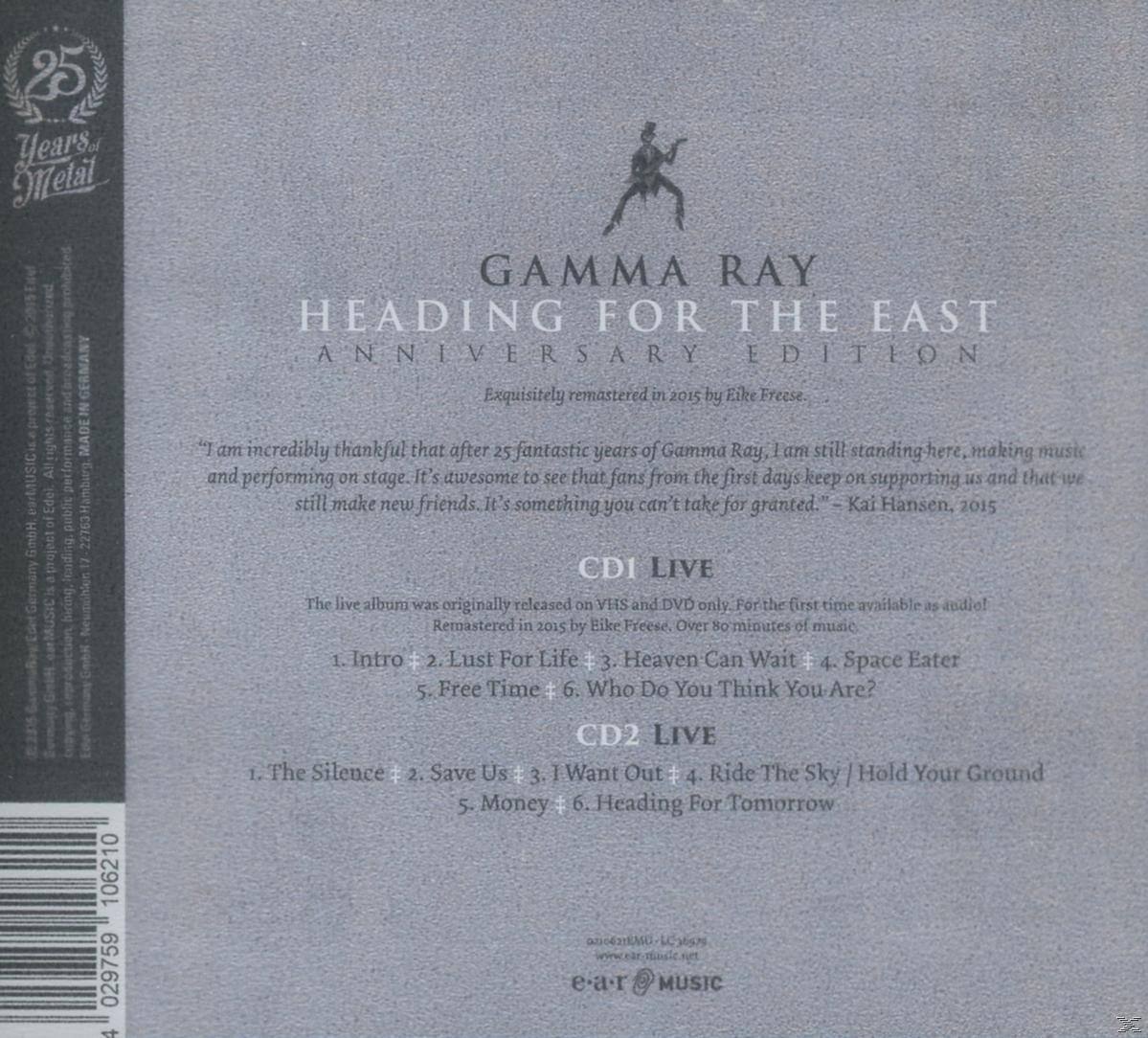 Rückseite der Gamma Ray CD. Text und Titellisten auf grauem Hintergrund.