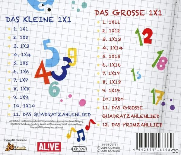 Rückseite einer Lernmaterial-CD. Enthält Zahlen, bunte Formen und Text auf weißem Hintergrund.