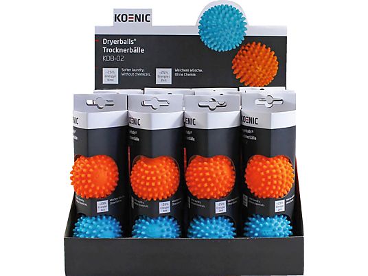 KOENIC KDB 2 - Dryer Balls 2 Pack - temperatura di resistenza fino a 125 ° C - blu / arancio Palline per asciugatrice