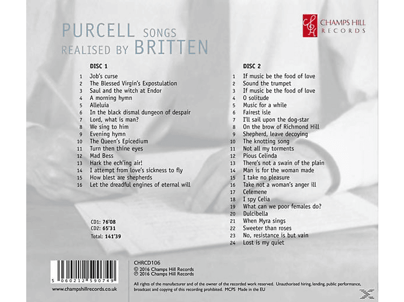 Thumbnail - VARIOUS - Purcell Songs realised by Britten (CD)
