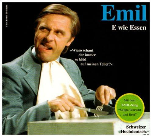 Eine Illustration eines Mannes, der Gabel und Messer hält, mit Text über Essen und Essen.
