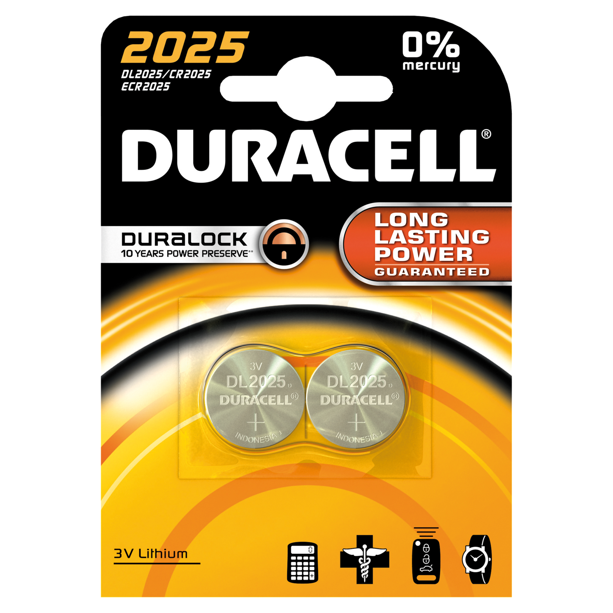 DURACELL Duralock CR2025-knoopcelbatterijen