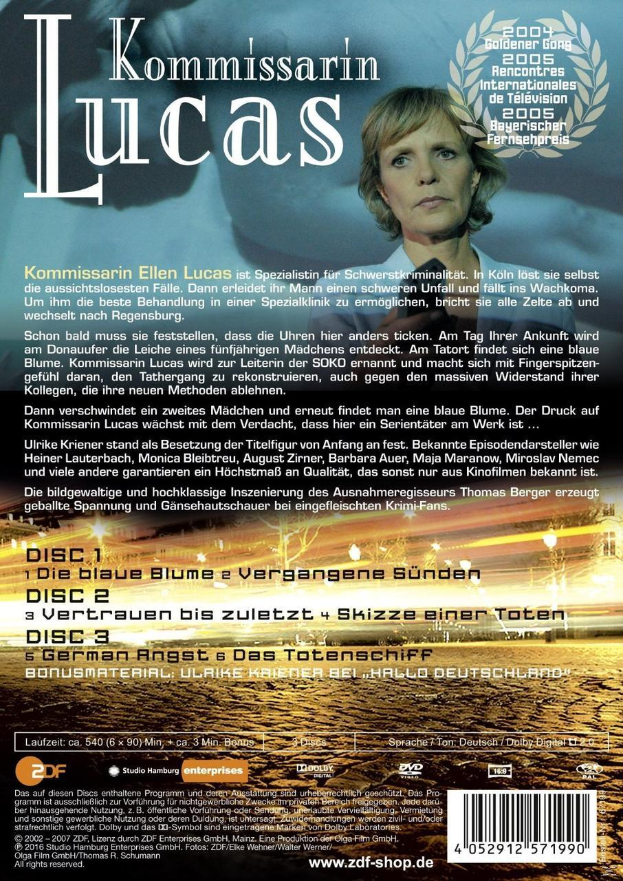 DVD-Cover mit Porträt einer Frau und deutschem Text: 'Kommissarin Lucas'.