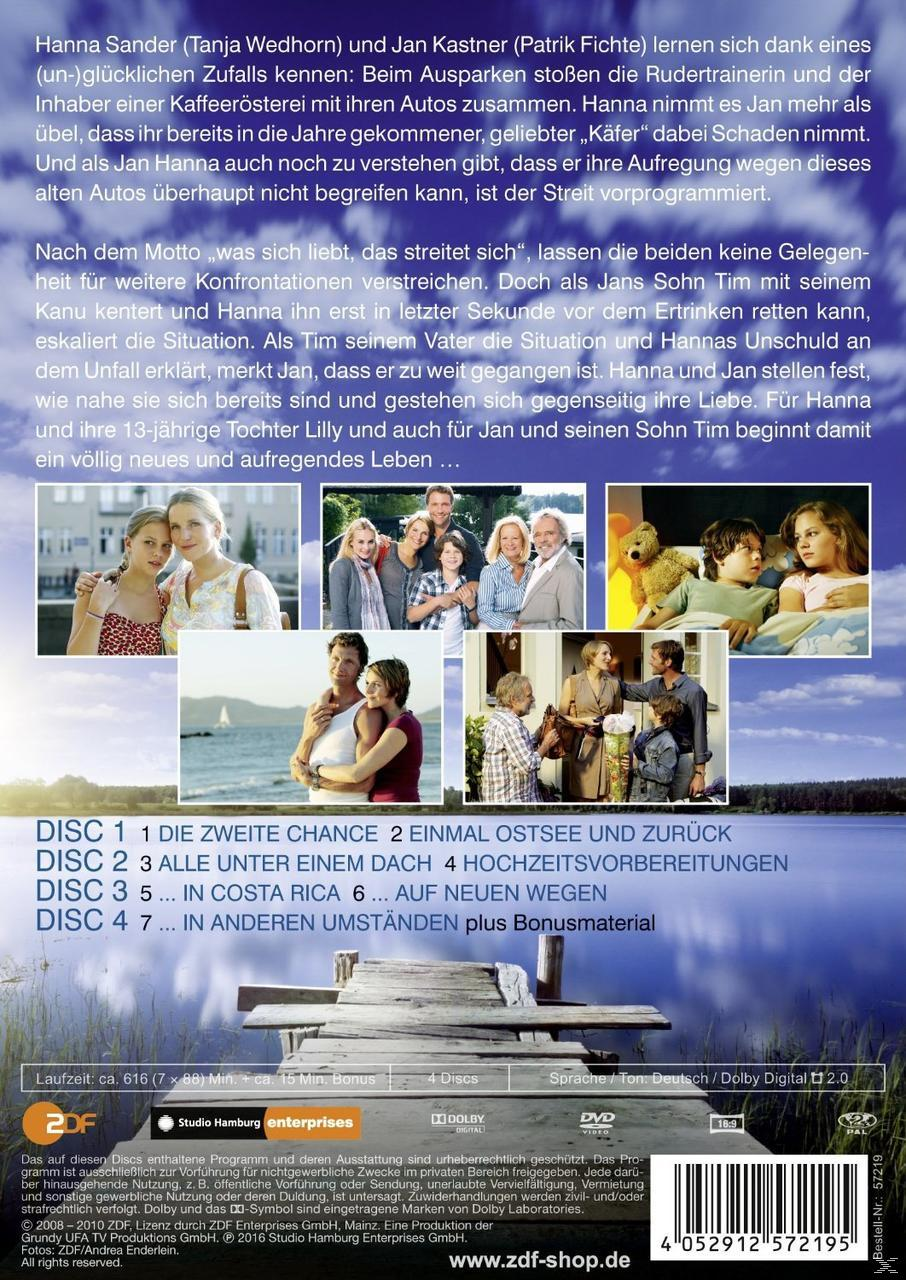 Eine DVD-Hülle mit Bildern einer Familie und eines Sees. Text auf dem Cover auf Deutsch.