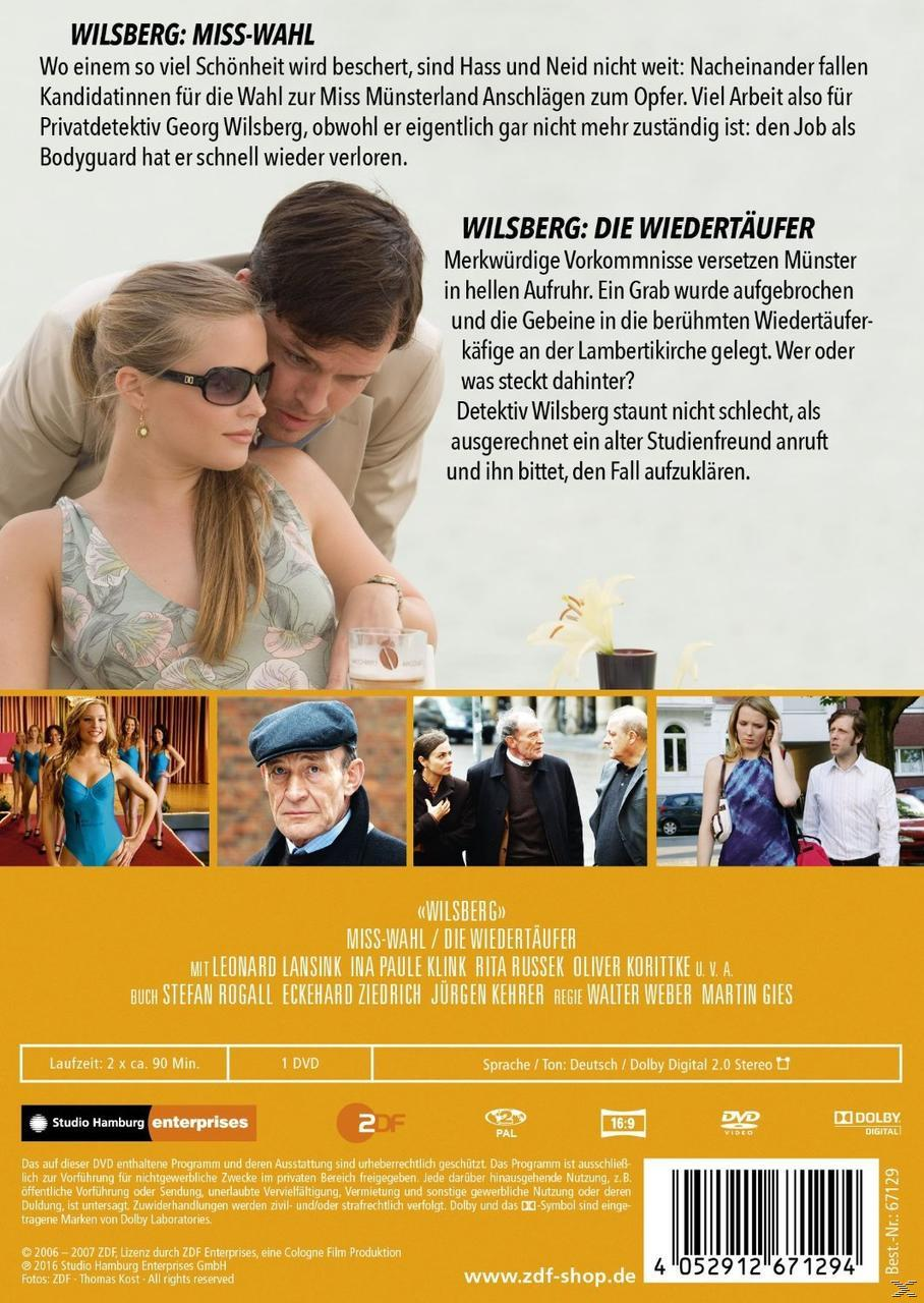 DVD-Cover mit Text: Wilsberg: Miss-Wahl. Szene mit Schauspielern.