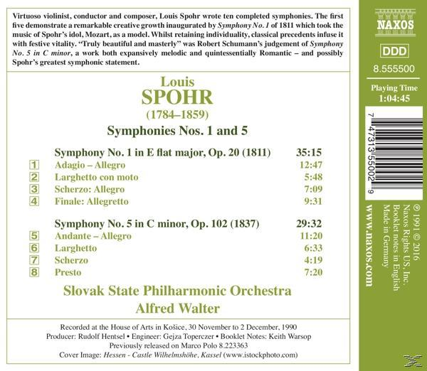 Alfred Walter, Slovak State Philharmonic Orchestra - Sinfonien 1+5  - (CD)