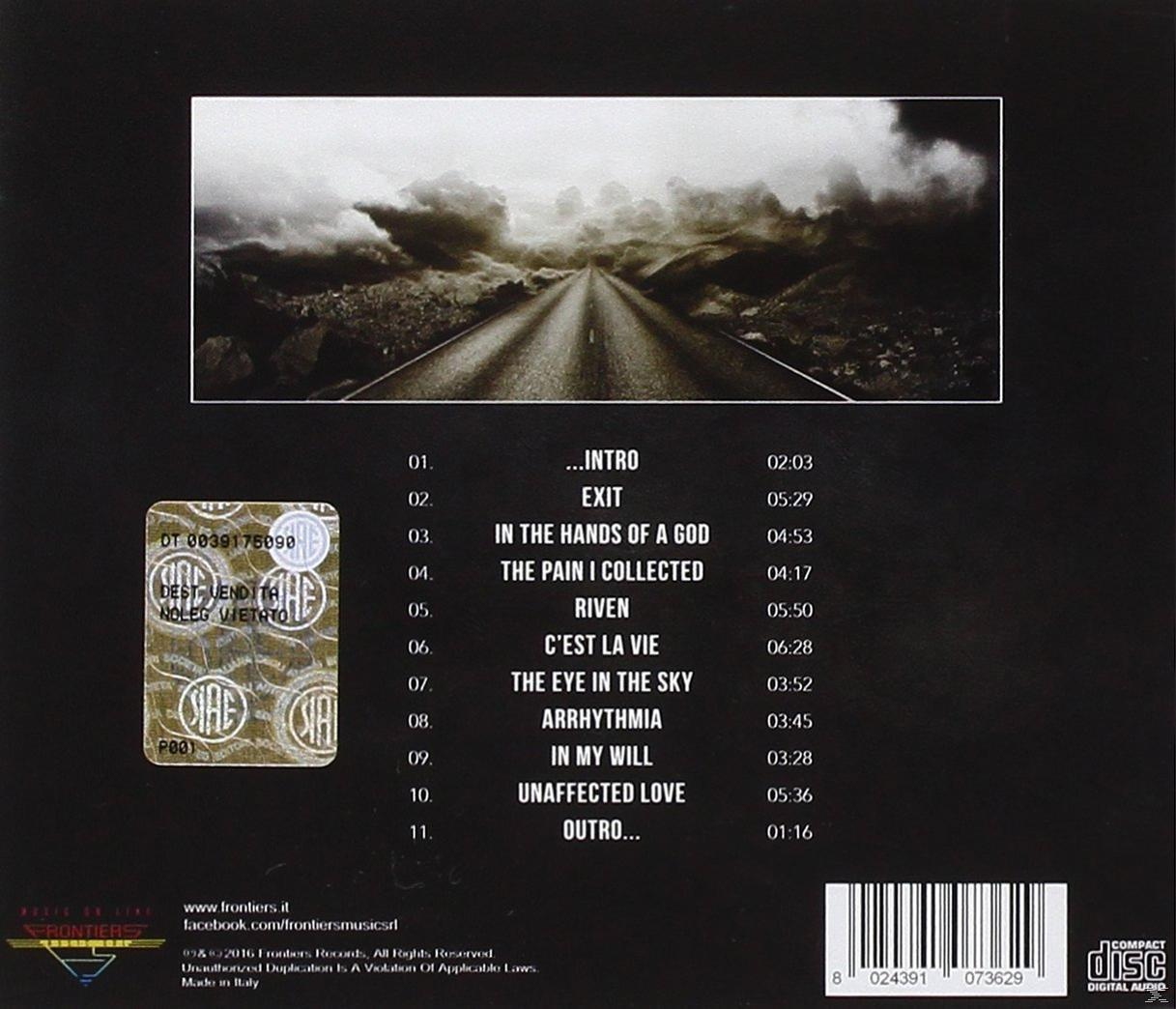 CD-Cover mit einer Straße, die zum Horizont führt, und einer Trackliste, mit verschwommenem Himmel.